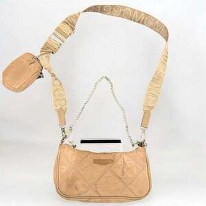 Steve Madden Tan Quilted Shoulder Bag with Chain